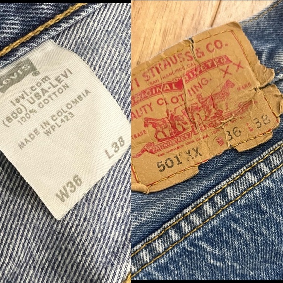 LEVIS Vintage 501 Distressed Classic Wash Straight Leg Jeans - Picture 9 of 16